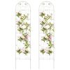 2 Pack - Galvanized Steel Garden Trellis in White Metal Outdoor Finish