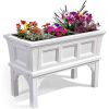 Rectangular Raised Garden Bed Planter Box with Removeable Trays