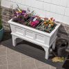Rectangular Raised Garden Bed Planter Box with Removeable Trays