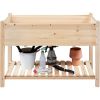 Solid Wood 2-Tier Raised Garden Bed Planter Box