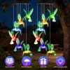1Pc/2Pcs Options -- LED Solar Hummingbird Wind Chime Solar String Lights 6 LEDs Color-Changing IP65 Waterproof Decorative Lamp