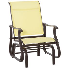 Outdoor Swing Glider Chair, Patio Mesh Rocking Chair with Steel Frame for Backyard, Garden and Porch, Beige (Color: as Pic)