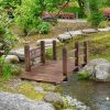 5 ft Wooden Garden Bridge Arc Stained Finish Footbridge with Railings for your Backyard
