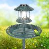 51*51*106cm Plastic Round Birdbath with Solar Light