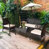 4 Pieces Patio Furniture Sets Rattan Set Outdoor Bistro