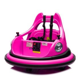 12V Ride On Bumper Car For Kids,electric Car For Kids,1.5-5 Years Old,W Remote Control, LED Lights, Bluetooth & 360 Degree Spin, Vehicle Body With Ant (Option: Rose Pink)