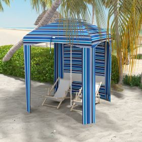 5.8' x 5.8' Cabana Umbrella for Travel (Option: Blue Strip-1550x120x110 mm)
