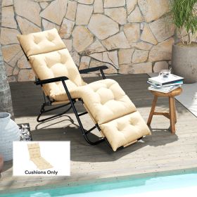 Outdoor Chaise Lounge Cushion (Option: Beige-270x270x650 mm)