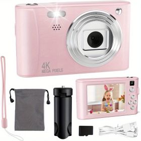 Kids Digital Camera Christmas Birthday Gifts With 32GB SD Card (Option: Pink)