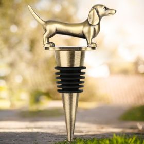 A Dachshund-shaped Red Wine Stopper, A Household Wine Champagne Stopper, An Interesting Dachshund Dog Wine Stopper, Suitable For Men And Women's Birth (Option: Bronze HJS1805)
