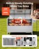 Rotisserie Grill, 38W BBQ Outdoor Pig & Lamb Spit Roaster, Charcoal Spit Roaster with 132 LBS Capacity, Wheels